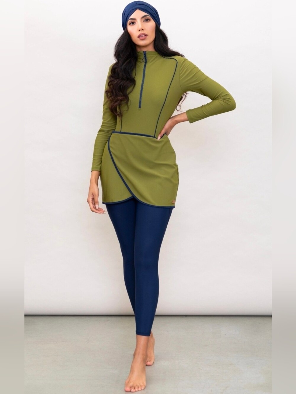Lyra Modest Three Piece Swimsuit - Sophia Olive